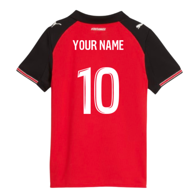 2025-2026 Stade Rennais Home Shirt (Kids) (Your Name)-Vantage Point Soccer